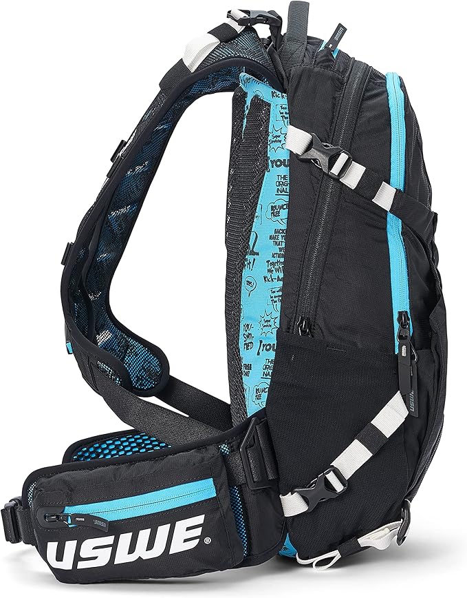 USWE Flow 25L - Backpack with Back Protector, for Bike, Mountainbike, MTB and E-MTB, Blue
