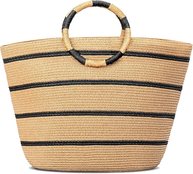 Beach Bags for Women Straw Tote Bag Summer Beach Bag Large Woven Straw Tote for Vacation Holiday