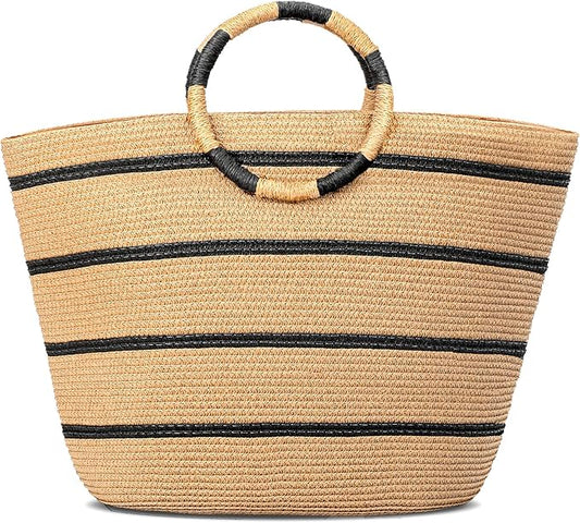 Beach Bags for Women Straw Tote Bag Summer Beach Bag Large Woven Straw Tote for Vacation Holiday
