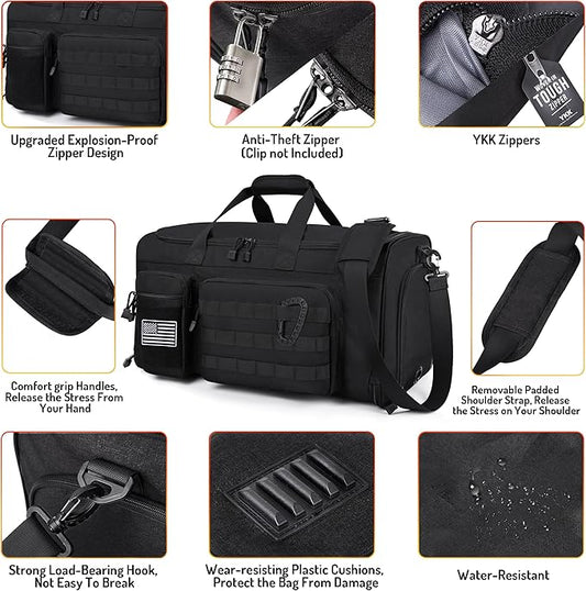 MOZETO Convertible Garment Duffle Bags for Travel, Carry On Suit Duffle Bags with Shoulder Strap 2 in 1 Hanging Garment Duffle Bag for Men
