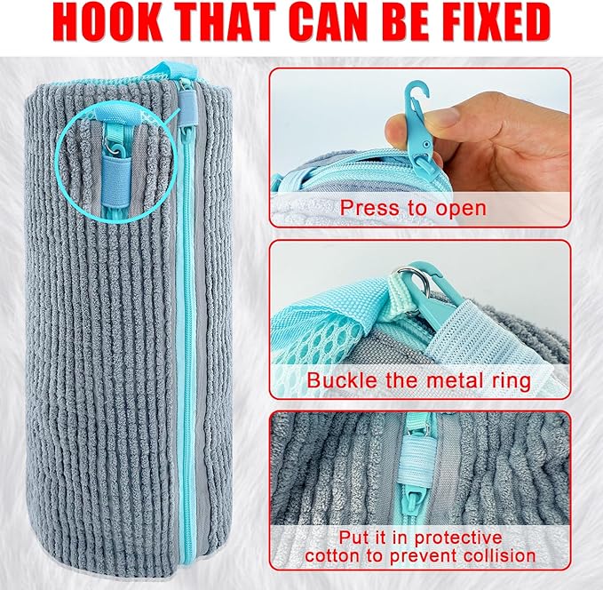 XXL Shoe Washing Machine Bag - 2-Pack Reusable Shoes Cleaning Bags, 360° Deep Clean for Tennis Shoes, Sneakers and Slippers, Includes 2 Shoe Storage Dust Bags (Gray)