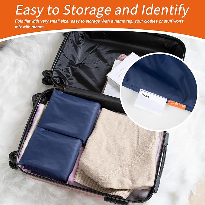 Polecasa Extra Heavy Duty Large Laundry Bag with Sturdy Handles and Drawstring Closure, 28 x 36 inches Durable Storage Bags for Basket, Hamper, College, Dorm, Travel, Navy