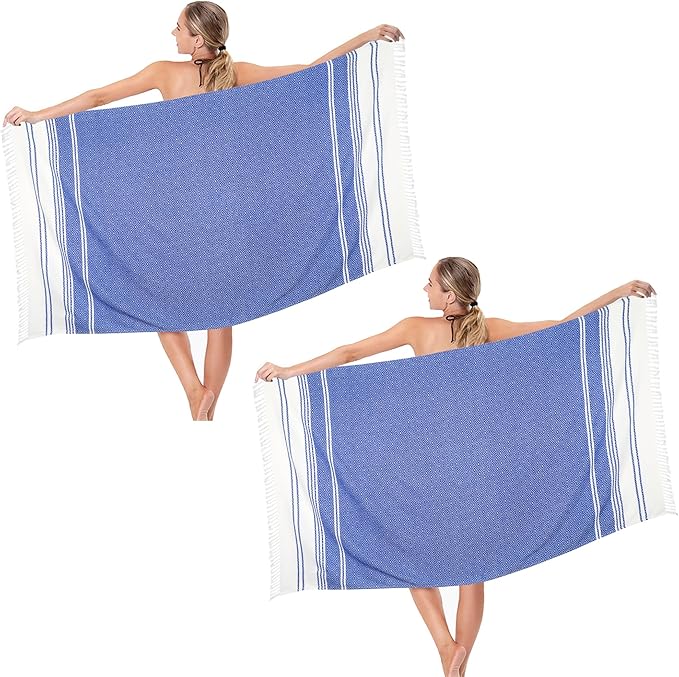 Beach Towel 2 Pack,Sand Free Beach Towels Oversized 39 x 72,Turkish Beach Towel Quick Dry,Lightweight Pool Towels for Adults Diamond Travel Towel,Cool Beach Essentials Super Absorbent Towels