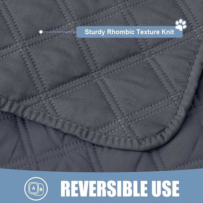 Smiry Waterproof Dog Bed Cover Pet Blanket, Soft Washable Dog Blanket for Furniture Bed Couch Sofa Reversible, Checkered (40"x80", Dark Grey/Dark Grey)