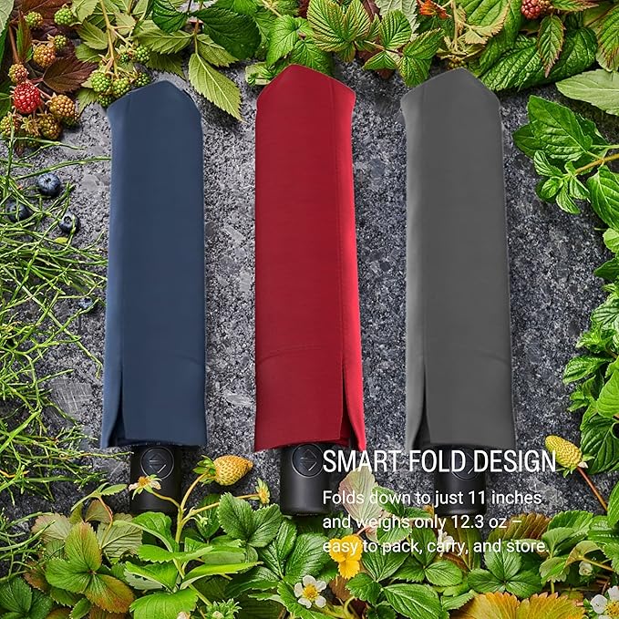 Knirps A.200 Medium Duomatic Windproof Umbrella for Adults – Automatic Open Close 38.5" Canopy, Travel Case Included