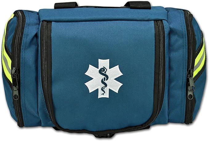 Lightning X Value Compact Medic First Responder EMS/EMT Stocked Trauma Bag w/Basic Fill Kit A - Blue
