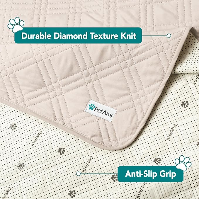PetAmi Waterproof Couch Cover for Dogs, Waterproof Pet Blanket, Reversible Furniture Cover Sofa Protector for Pet Cat Bed, Washable Waterproof Blanket Dog Cover for Couch Seat, 30x70 Beige