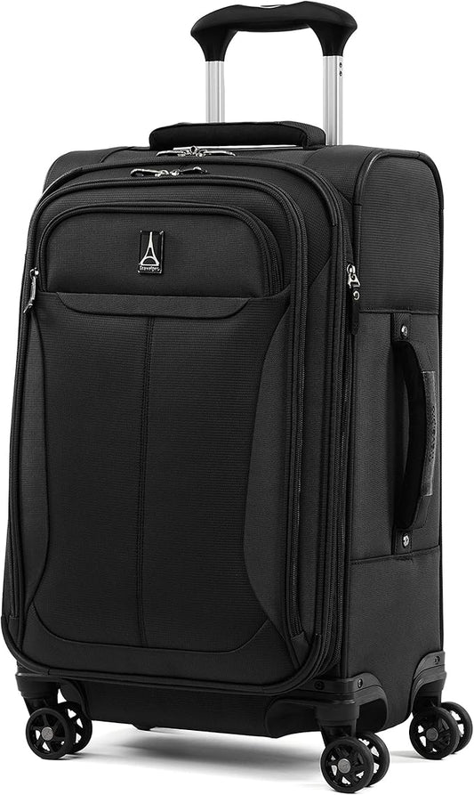 Travelpro Tourlite Softside 2-Piece Set, Expandable Luggage, 4 Spinner Wheels, Lightweight Suitcase, 21" Carry-On, 25" Checked Medium, Black