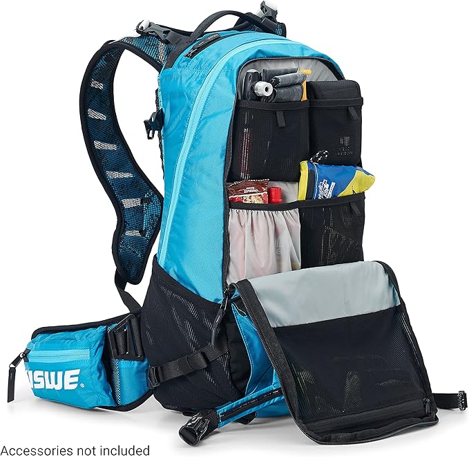 USWE Shred 16L Backpack, a High End Daypack for MTB, E-MTB, Mountain Bike, Blue