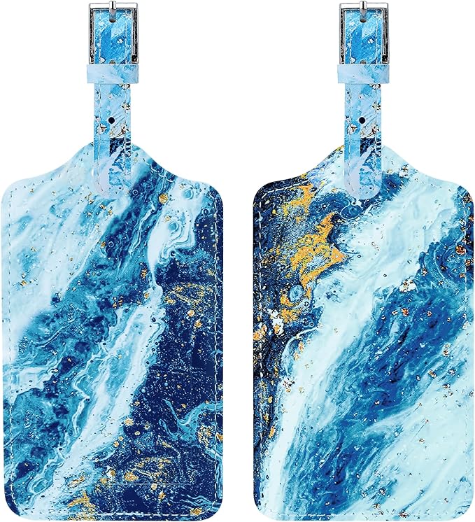 4 Pack Luggage Tag for Suitcases TSA Approved, Leather Suitcase Tags Identifiers, Cute Bag Name Travel Tags ID Labels for Women Men Cruise Airport Luggage Travel Essentials by Sodsay