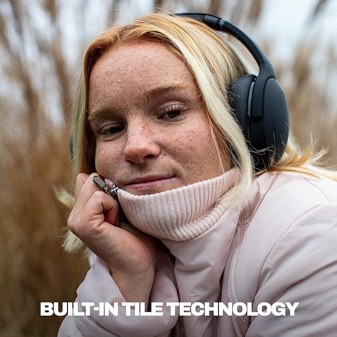 Skullcandy Crusher Evo Wireless Bluetooth Headphones with Extra USB-C Charging Cable, Multi-Sensory Bass, Noise Isolating Over-Ear Fit, 40 Hours Battery, Microphone for iPhone Android - True Black