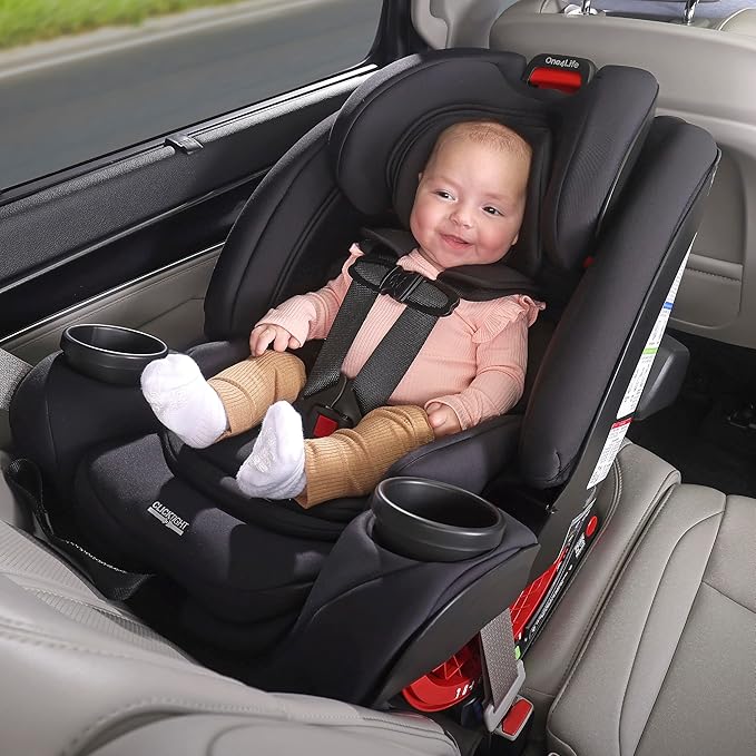 Britax One4Life All in One Convertible Car Seat, 3 in 1 Car Seat & Booster Seat with Easy ClickTight Installation, Extended Rear Facing Capacity, and Breathable SafeWash Fabrics —Raven Black