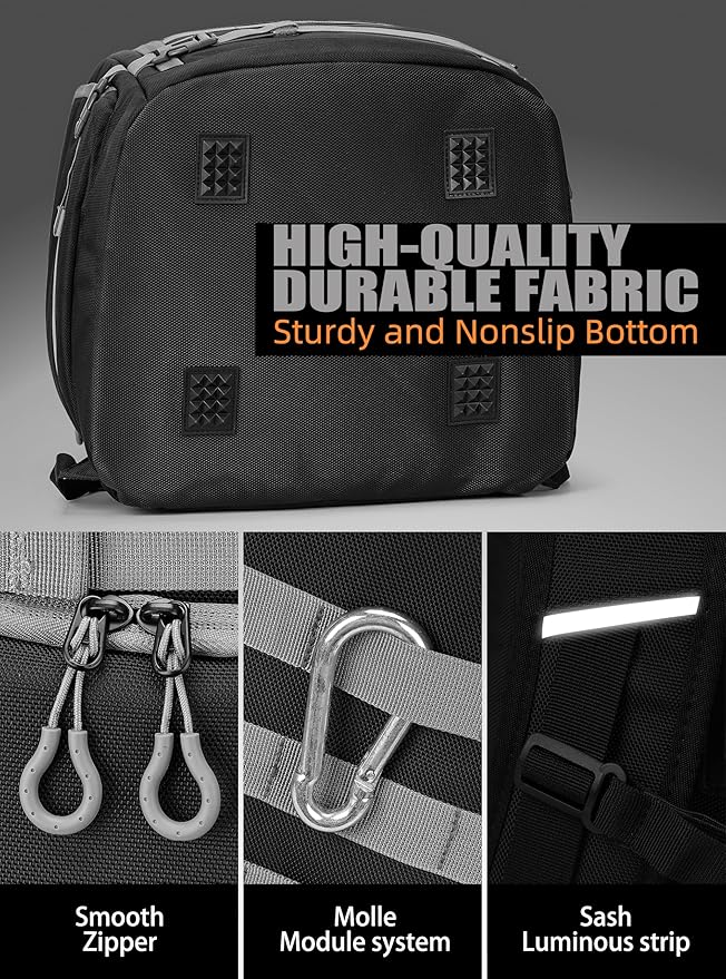 New Ski/Snowboard Boot Bag/Skating Bag | Excellent for Store and Transport Gear, Helmet, Goggles & Accessories | Travel with Waterproof Exterior, Reflective Strip for Men, Women (Black)