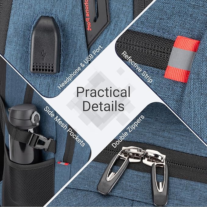 40L Expandable Laptop Backpack, Anti-thief Travel Backpack with USB Charging Port, Airline Approved Business Waterproof Carry on Luggage, Fits 15.6" Laptop for Men Women