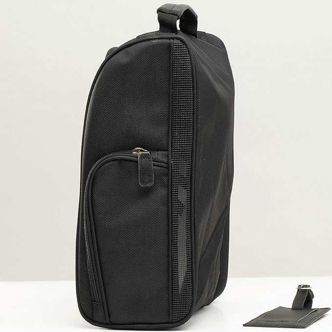 Athletico Executive Golf Shoe Bag With Luggage Tag (Black)