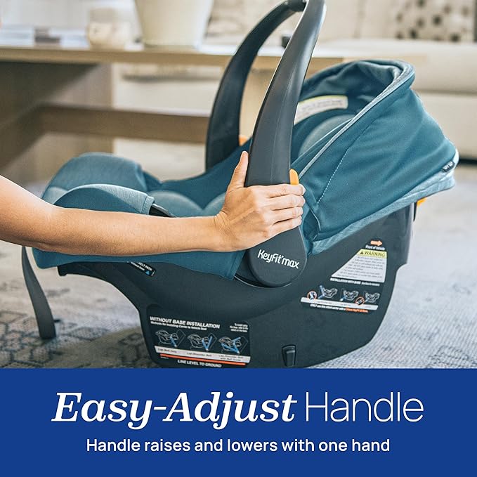 Chicco KeyFit Max Zip ClearLux Infant Car Seat and Base, Rear-Facing Seat for Infants 4-30 lbs., Zip-Open Privacy Shield, Compatible with Chicco Strollers, Baby Travel Gear | Verona/Grey