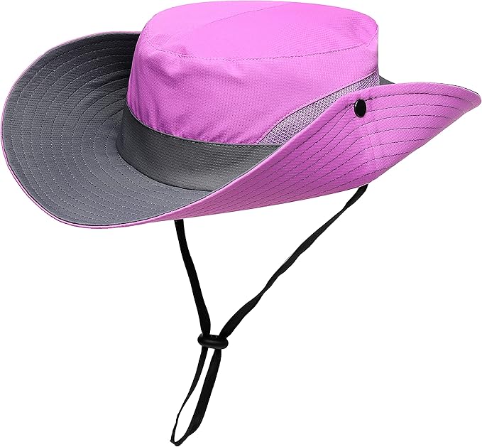 Womens Summer Sun Hat Beach Hat Wide Brim Outdoor UV Protection Hat Foldable Cool Mesh Ponytail Bucket Hat