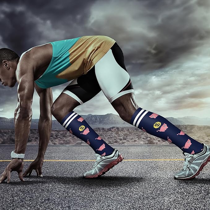 QUXIANG Copper Compression Socks for Women & Men Circulation (8 Pairs) - Best for Running Athletic Cycling - 15-20 mmHg