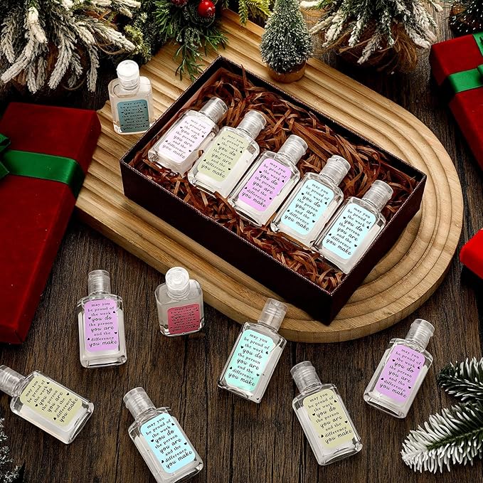 50 Pcs Thank You Gifts for Coworker Mini Hand Sanitize Gel Bulk Scent Hand Sanitizer Travel Size Inspirational Appreciation Gifts for Party Supplies Friends Teacher Employee