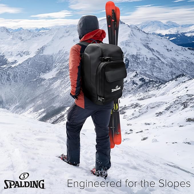 Spalding Ski Boot Bag Backpack | 50L Waterproof Skiing and Snowboarding Travel Bag for Skis Snowboard Helmet Boots & Sports Gear Equipment | Gift for Men and Women