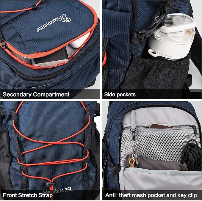 MOUNTAINTOP Hiking Backpack,25/30L Camping Backpack, Men Women Hiking Daypack Lightweight Travel Backpack for Climbing