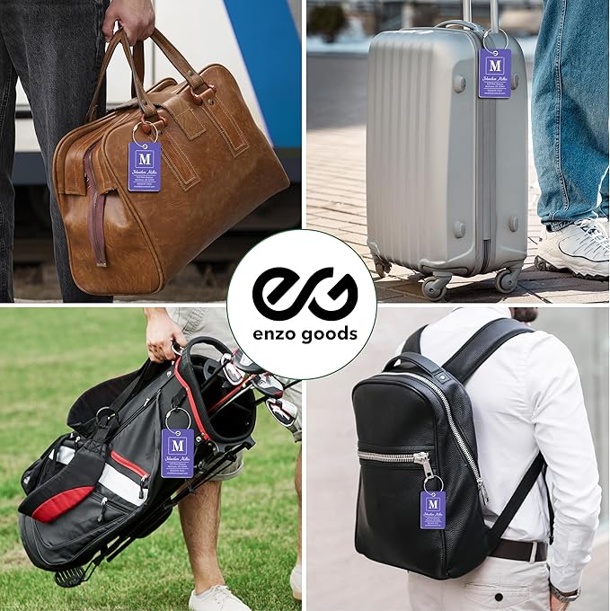 Personalized Luggage Tag | 2 Pack | Custom Luggage Tags for Suitcases | Kids Backpack Tag | 10 Color Options & Choose Font, Font Color