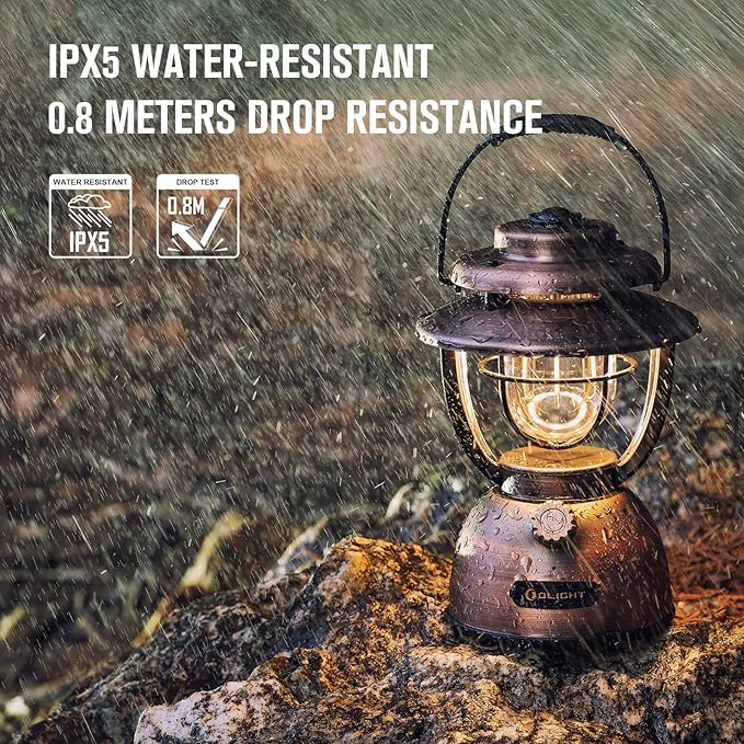 OLIGHT Olantern Classic 2 Pro Camping Lantern, 300 Lumens LED Rechargeable Lamp Flashlight with Dual Light Sources for Hurricane, Emergency, Hiking, Power Outages, Home Decor (Vintage Copper)