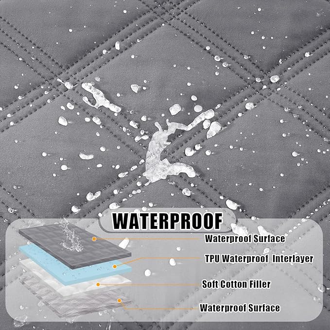 Smiry Waterproof Dog Bed Cover Blanket 40x50, Soft Reversible Pet Blanket, Washable Leakproof Cats Dogs Couch Cover for Sofa, Couch, Furniture, Lattice, Grey/Light Grey