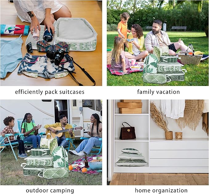 6 Pcs Compression Packing Cubes, Packing Cubes for Travel, Waterproof Luggage Organizer Bags Set, Cute Packaging Cubes for Women Kids Backpack Carry-Ons