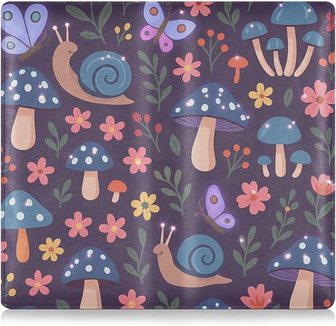 linqin Car Registration and Insurance Card Holder, Mushroom Snails Flowers Glove Box Organizer Card Document Wallet