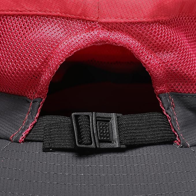 Womens Summer Sun Hat Beach Hat Wide Brim Outdoor UV Protection Hat Foldable Cool Mesh Ponytail Bucket Hat