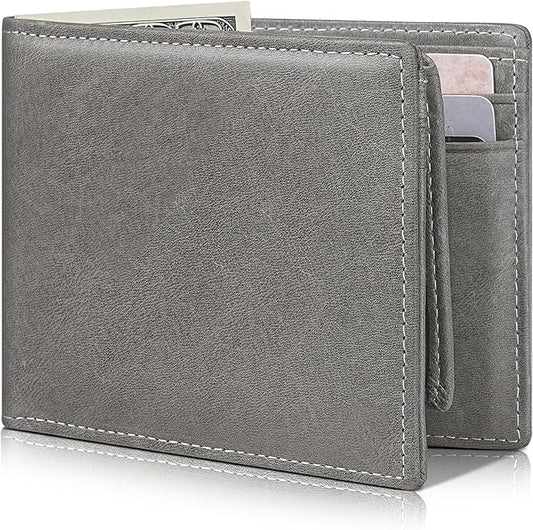 Artpaxy Mens Wallet Bifold Genuine Leather RFID Blocking Wallet for Men with 2 ID Windows 12 Card Holders 2 cash pockets 1 Gift Box