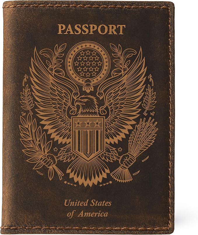 LEATHER VILLAGE Leather Passport Holder Cover – Travel Wallet with Card Slots, Vintage Passport Case for Men & Women – Cute Organizer for Travel Accessories & Documents - Distressed Brown