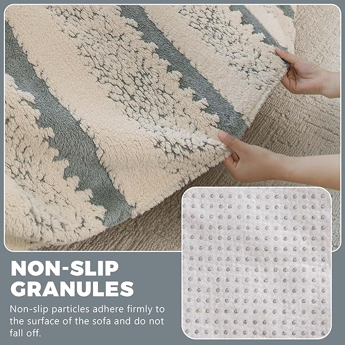 Sherpa Fleece Couch Cover for 2 Cushion Sofa, Gray, 71" x 118" – Pet Proof Sofa Covers, Heavy Duty, Scratch Resistant, Pet Friendly Furniture Cover – Easy Install, Machine Washable