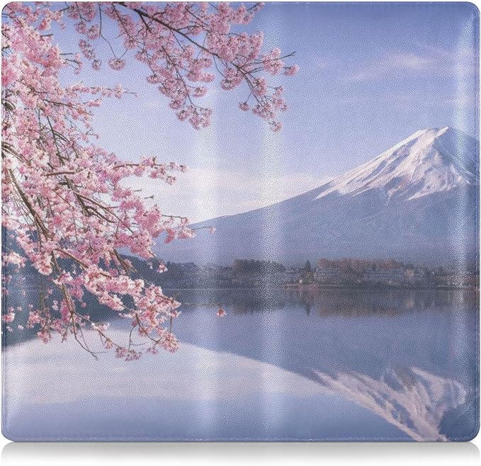 linqin Car Registration and Insurance Card Holder, Fuji Moutain Cherry Blossom Glove Box Organizer Card Document Wallet