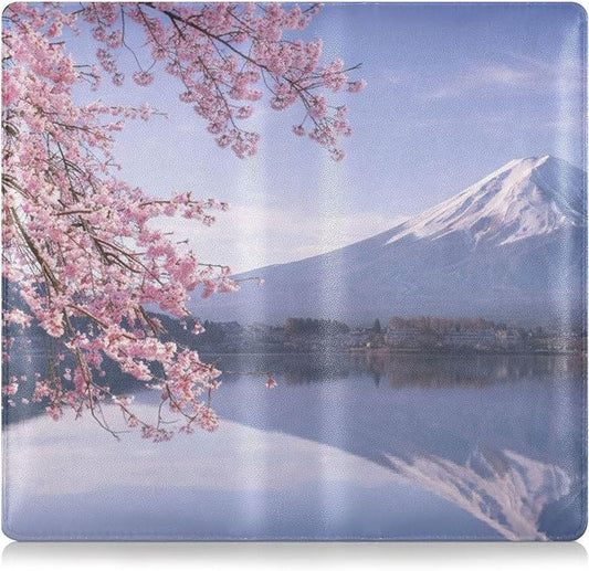 linqin Car Registration and Insurance Card Holder, Fuji Moutain Cherry Blossom Glove Box Organizer Card Document Wallet