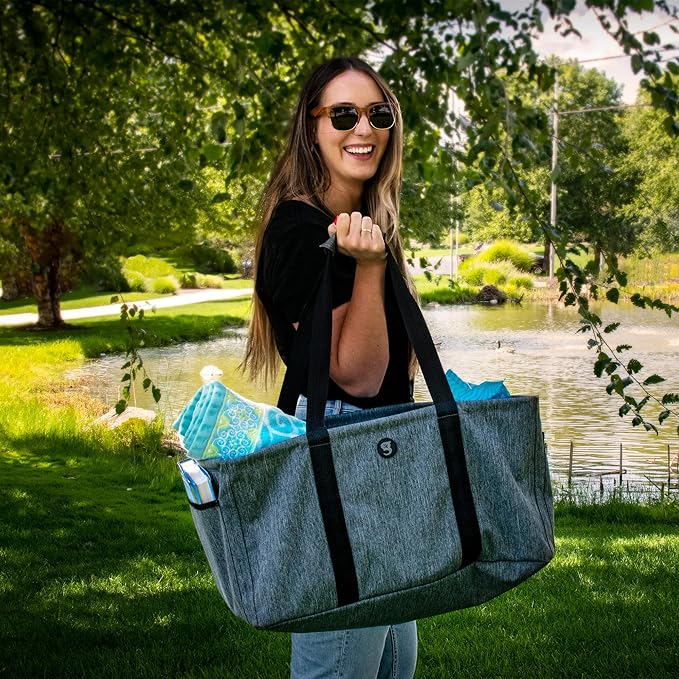 geckobrands Large Utility Tote - Durable Multipurpose Bag for Beach, Travel, Shopping & Outdoor Activities