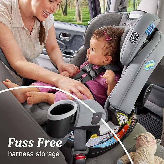 Graco 4Ever DLX 4-in-1 Car Seat, Charlie| Infant to Toddler Car Seat, with 10 Years of Use | Rear-Facing, Forward-Facing and Booster Modes | Safe, Comfortable and Convenient