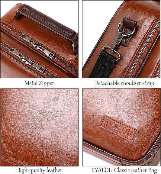 KYALOU Electronics Travel Organizer, Large Electronic Accessories Cable Case with Adjustable Dividers, Waterproof Tech Storage Bag Gifts with Double Layers for Cord, Charger, Power Bank - Brown