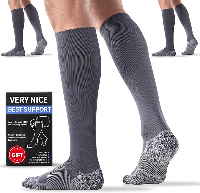 Medical Compression Socks 20-30 mmHg for Men Women (3 Pairs) - Best Support for All Day Wear, Pain Relief, Circulation