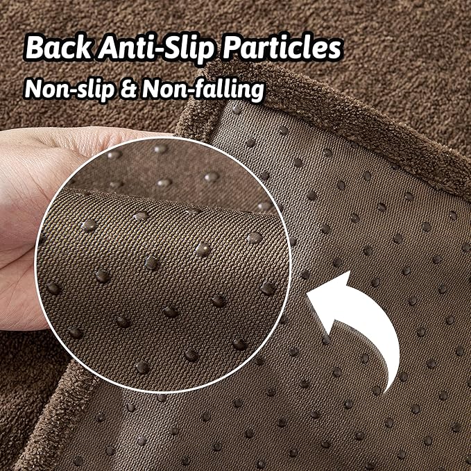 MEETSKY Couch Cover for 3 Cushion Cat Scratch Proof Couch Protector Washable Sofa Covers Sectional Couch Covers for Dogs Soft L Shape Sofa Slipcover for Pets Kids, 91" x 134", Brown