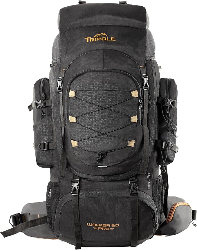 Tripole Walker Pro Internal Frame Rucksack for Trekking and Hiking (Black, 60)