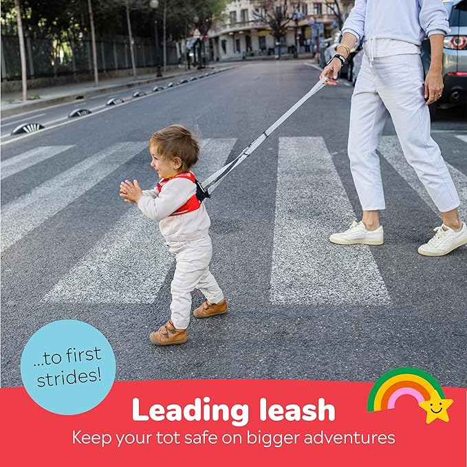 Trunki Toddler Leash - Fuss Free Toddler Walking Reins & Kids Safety Harness | Baby Leash for Kids – Felix Fox (Red)