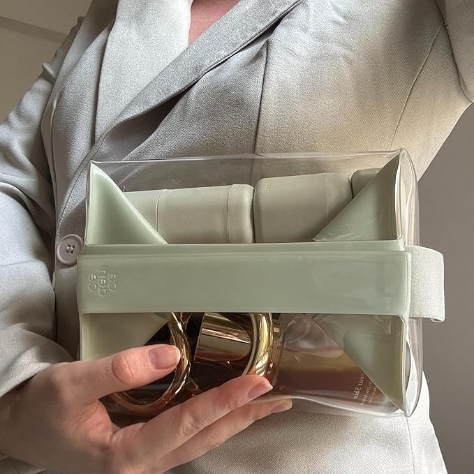 Cadence Parcel - Clear Kit with Magnetic Closure - Durable and Leak-Resistant Travel Toiletry Kit - TSA-Compliant & Modular Design - Hygiene Bag for Travel Essentials - 1 Qt - Cove