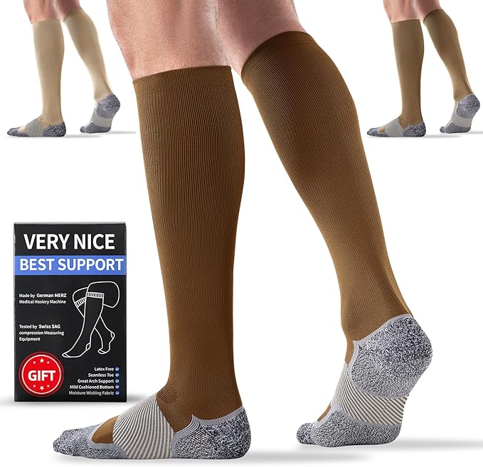 Medical Compression Socks 20-30 mmHg for Men Women (3 Pairs) - Best Support for All Day Wear, Pain Relief, Circulation