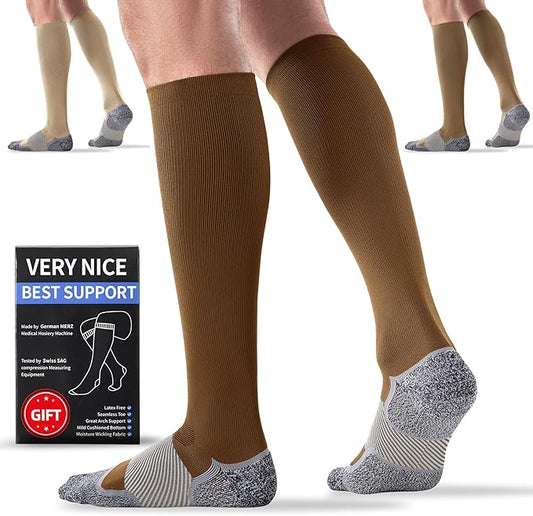Medical Compression Socks 20-30 mmHg for Men Women (3 Pairs) - Best Support for All Day Wear, Pain Relief, Circulation