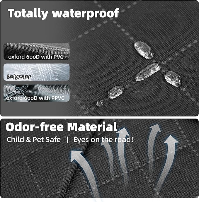 Dog Car Seat Cover for Back Seat, Sturdy Backseat Extender for Dogs,New Scratch Resistant, Anti Slip Portable Dog Hammock,Suitable for Cars and SUVs,Car Travel Pet Bed,Hard Bottom (L)