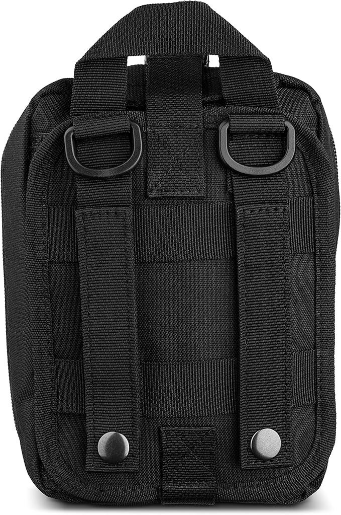 Scherber Premium IFAK Kit Trauma Pack | HSA/FSA Approved | SOF Tourniquet, QuikClot 4x4 HyFin Chest Seal, Israeli Bandage | Fully Stocked MOLLE Pouch for Gunshot, Bleeding, Major Wound Care (Black)