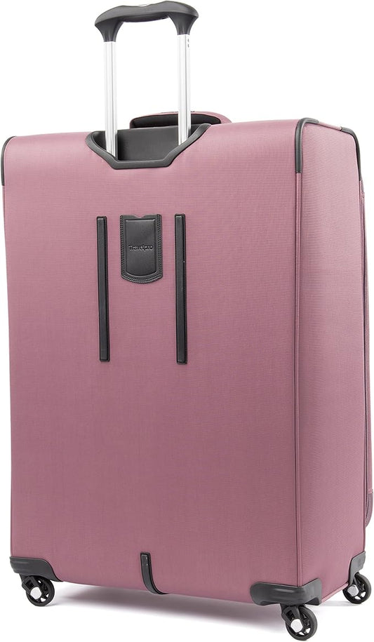 Travelpro Maxlite 5 Softside Expandable Checked Luggage with 4 Spinner Wheels, Lightweight Suitcase, Men and Women, Dusty Rose Pink, Checked Large 29-Inch