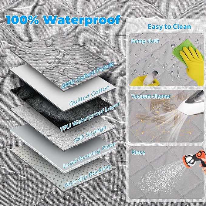 URPOWER XL Dog Back Seat Extender for Crew Cab Truck, Hard Bottom Dog Car Seat Cover Waterproof Dogs Car Hammock Pet Backseat Bed, Pet Truck Accessories for F150 / RAM 1500/ Tundra Crew Cab